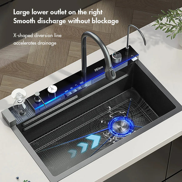 Elegant Waterfall Kitchen Sink Set